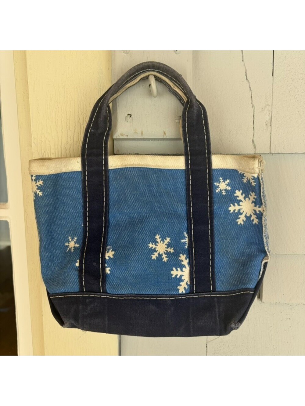 L.L.Bean USA Made Snowflake Mini Boat and Tote Blue